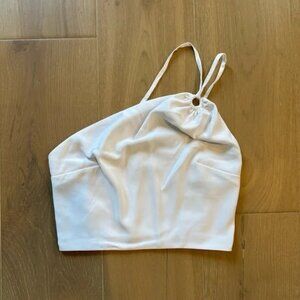 Abercrombie White Crop One Shoulder Top Size XS NWT